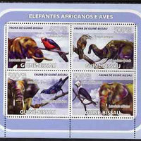 Guinea - Bissau 2008 African Elephants and Birds perf sheetlet containing 4 values unmounted mint