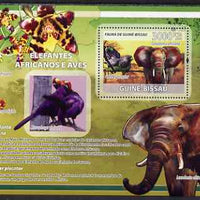 Guinea - Bissau 2008 African Elephants and Birds (with orchids) perf souvenir sheet unmounted mint