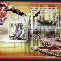 Guinea - Bissau 2008 Crocodiles & Pelicans (with minerals) perf souvenir sheet unmounted mint