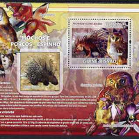 Guinea - Bissau 2008 Owls and Porcupines (with orchids) perf souvenir sheet unmounted mint