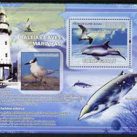 Guinea - Bissau 2008 Whales &,Sea Birds (with Lighthouse) perf souvenir sheet unmounted mint