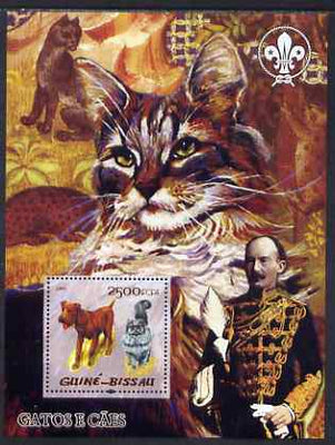 Guinea - Bissau 2005 Cats and Dogs perf souvenir sheet with Scouts logo unmounted mint Mi Bl 470