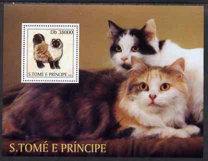 St Thomas & Prince Islands 2003 Cats (with Scouts emblem) perf souvenir sheet unmounted mint Mi Bl 1441