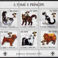 St Thomas & Prince Islands 2003 Cats & Dogs (with Scouts emblem) perf sheetlet containing 6 values unmounted mint Mi 2112-17