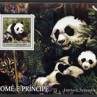 St Thomas & Prince Islands 2003 Pandas (with Lady Baden-Powell) perf souvenir sheet unmounted mint Mi Bl 1447