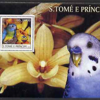 St Thomas & Prince Islands 2003 Parrots & Orchids perf souvenir sheet unmounted mint Mi Bl 1440