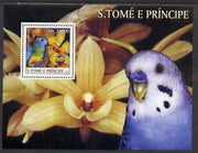 St Thomas & Prince Islands 2003 Parrots & Orchids perf souvenir sheet unmounted mint Mi Bl 1440