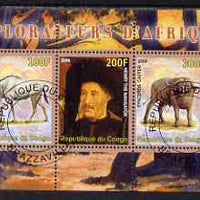 Congo 2008 Explorers of Africa #2 - Henry the Navigator perf sheetlet containing 3 values cto used