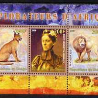 Congo 2008 Explorers of Africa #3 - Mary Henrietta KIngsley perf sheetlet containing 3 values unmounted mint