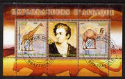 Congo 2008 Explorers of Africa #6 - Richard Lemon Lander perf sheetlet containing 3 values cto used