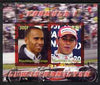 Congo 2008 Formula 1 - Lewis Hamilton perf sheetlet containing 2 values unmounted mint