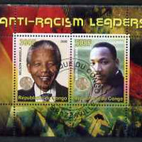 Congo 2008 Nobel Peace Prize Winners - Mandela & Martin Luther King perf sheetlet containing 2 values cto used