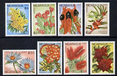 Nicaragua 1988 Flowers set of 8 unmounted mint, SG 2989-96