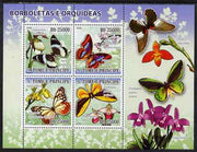 St Thomas & Prince Islands 2008 Orchids & Butterflies perf sheetlet containing 4 values unmounted mint. Note this item is privately produced and is offered purely on its thematic appeal