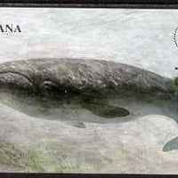 Guyana 1995 18th World Scout Jamboree imperf m/sheet $600 showing Whale unmounted mint, from a limited numbered edition printed on thin card