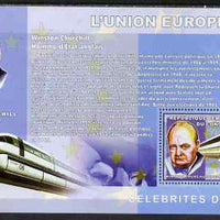 Congo 2006 50th Anniversary of European Union perf s/sheet containing 1 values (Churchill & High Speed Train) unmounted mint