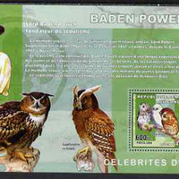 Congo 2006 Lord Baden Powell with Owls perf s/sheet,unmounted mint