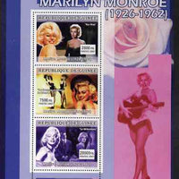 Guinea - Conakry 2007 Marilyn Monroe perf sheetlet containing 3 values, unmounted mint Yv 3038-40