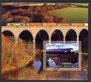 Somalia 2006 Modern Trains #2 perf souvenir sheet with Scout Logo unmounted mint