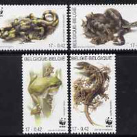 Belgium 2000 WWF Amphibians & Reptiles perf set of 4 unmounted mint SG 3566-69