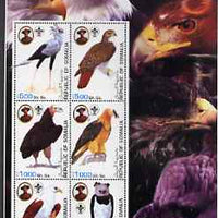 Somalia 2003 Eagles large perf sheetlet containing set of 6 values each showing Baden Powell & Scout logo unmounted mint