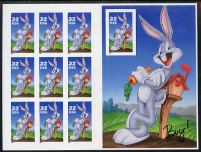 United States 1997 Bugs Bunny self adhesive booklet containing 9 values plus m/sheet, unmounted mint SG SB 263