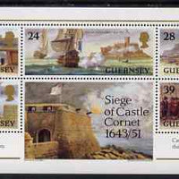 Guernsey 1993 350th Anniversar,y of Siege of Castle Cornet perf m/sheet unmounted mint, SG MS616