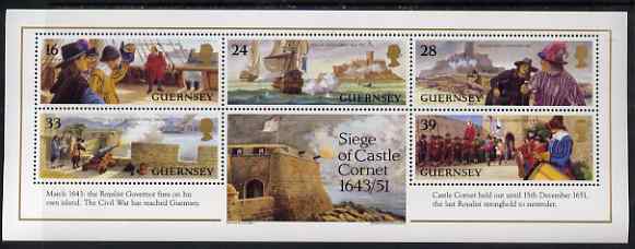 Guernsey 1993 350th Anniversar,y of Siege of Castle Cornet perf m/sheet unmounted mint, SG MS616