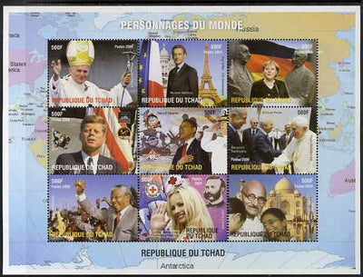 Chad 2009 World Personalities perf sheetlet containing 9 values unmounted mint. Note this item is privately produced and is offered purely on its thematic appeal.