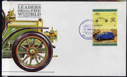 St Vincent 1985 Cars #3 (Leaders of the World) 1c Lancia Aprilia (1937) - imperforate se-tenant pair on illustrated cover with first day cancellation, as SG 862a very few imperfs are known on cover