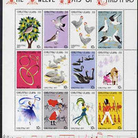 Christmas Island 1977 The Twelve Days of Christmas perf sheetlet without watermark unmounted mint, SG 84A-95A