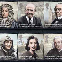 Great Britain 2009 Eminent Britons perf set of 10 (2 se-tenant strips of 5) unmounted mint