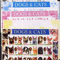 Afghanistan 2003 Dogs & Cats #1 sheetlet containing set of 9 values - the set of 5 imperf progressive proofs comprising the 4 individual colours plus all 4-colour composite, slight wrinkling at corner, unmounted mint