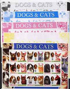 Afghanistan 2003 Dogs & Cats #1 sheetlet containing set of 9 values - the set of 5 imperf progressive proofs comprising the 4 individual colours plus all 4-colour composite, slight wrinkling at corner, unmounted mint