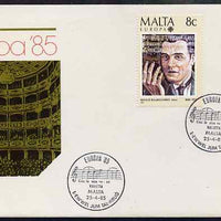 Malta 1985 Europa - Music Year set of 2 on illustrated cover with first day cancels