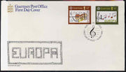 Guernsey 1985 Europa - European Music Year set of 2 on illustrated cover with first day cancels