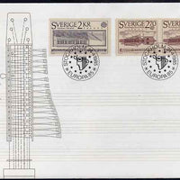 Sweden 1985 Europa - Music Year set of 3 on illustrated cover with first day cancels