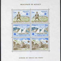 Monaco 1979 Europa sheetlet containing two sets of three unmounted mint, SG MS 1398