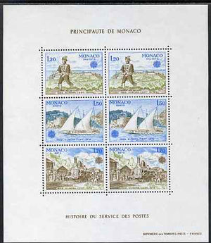 Monaco 1979 Europa sheetlet containing two sets of three unmounted mint, SG MS 1398