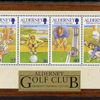 Guernsey - Alderney 2001 30th Anniversary of Alderney Golf Club perf m/sheet unmounted mint, SG MSA175