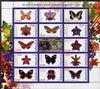 Rwanda 2009 Butterflies & Orchids perf sheetlet containing 14 values plus label showing Baden Powell, unmounted mint