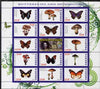 Rwanda 2009 Butterflies & Fungi perf sheetlet containing 14 values plus label showing Baden Powell, unmounted mint