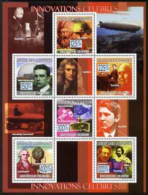 Comoro Islands 2009 Famous Innovations perf sheetlet containing 6 values unmounted mint Michel 2296-1301