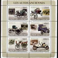 Comoro Islands 2008 Early Cars perf sheetlet containing 6 values unmounted mint Michel 1825-30