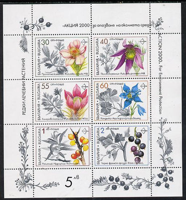 Bulgaria 1991 Medicinal Plants sheetlet containing set of 6 unmounted mint, SG 3793-98 (Mi 3953-58)