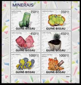 Guinea - Bissau 2009 Minerals perf sheetlet containing 6 values unmounted mint Michel 4097-4102