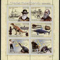 Guinea - Bissau 2009 Charles Darwin perf sheetlet containing 6 values unmounted mint Michel 4104-09