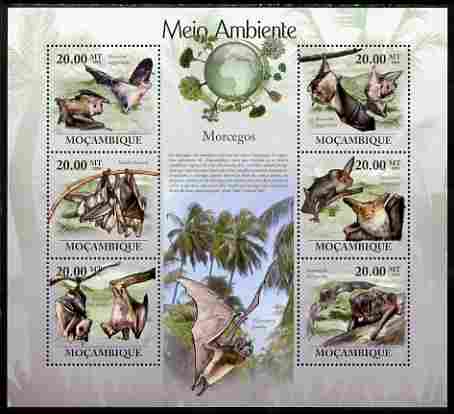 Mozambique 2010 The Environment - Bats large perf sheetlet containing 6 vaues unmounted mint Michel 3560-65