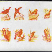 Calf of Man 1973 Birds - imperf proof sheet of 8 in magenta & yellow only, on gummed paper, unmounted mint