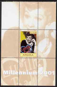 Angola 2001 Millennium series - Lucille Ball perf s/sheet unmounted mint